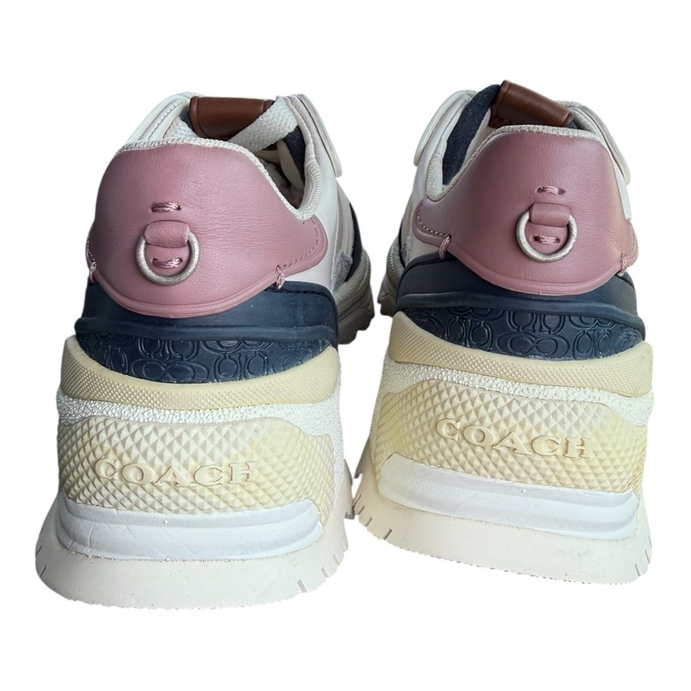 Coach Chalk Dusty Rose C143 GLT LTR Leather Sneakers 5.5 Designer Luxury NIB - Picture 9 of 15